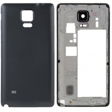 Volle Gehäuse-Abdeckung (mittleres Feld-Lünette zurück Platten-Gehäuse-Kamera-Objektiv-Panel + Battery Cover-Rückseite) für Galaxy Note 4 / N910V (Schwarz)