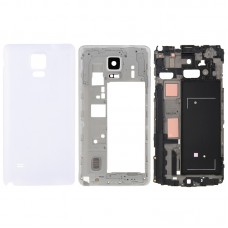Volle Gehäuse-Abdeckung (Front Gehäuse LCD-Feld-Anzeigetafel Platte + mittleres Feld-Lünette zurück Platten-Gehäuse-Kamera-Objektiv-Panel + Battery Cover-Rückseite) für Galaxy Note 4 / N910V (weiß)