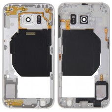 Zurück Platten-Gehäuse-Kamera-Objektiv-Panel mit Seitentasten und Lautsprecher-Wecker-Summer für Galaxy S6 / G920F (weiß)