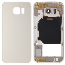 Plein couvercle du boîtier (plaque arrière du logement Caméra panneau Objectif + Batterie couverture arrière) pour Galaxy S6 / G920F (or)