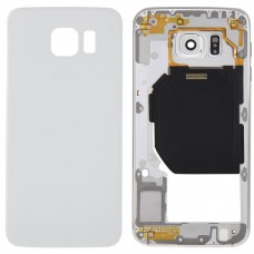 Cubierta de vivienda completa (placa trasera de la lente de la cámara de Vivienda Panel + batería cubierta trasera) para Galaxy S6 / G920F (blanco)