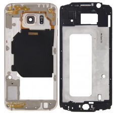 Full korpuse kaas (Front Housing LCD Frame Bezel Plate + Tagasi Plate Housing Kaamera Lens Panel) Galaxy S6 / G920F (Gold)