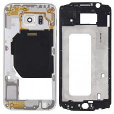 Plein couvercle du boîtier (logement avant cadre LCD Bezel Plate + plaque arrière du logement Caméra panneau objectif) pour Galaxy S6 / G920F (Blanc)