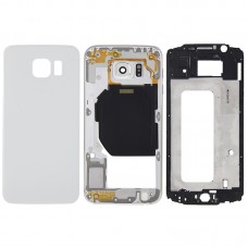 Plein couvercle du boîtier (logement avant cadre LCD Bezel plaque + Plaque de logement Caméra panneau Objectif + Batterie couverture arrière) pour Galaxy S6 / G920F (Blanc)