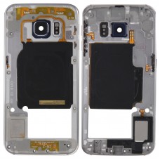 Placa trasera del panel de Vivienda lente de la cámara con teclas laterales y altavoz timbre zumbador para Galaxy S6 Edge / G925 (gris)