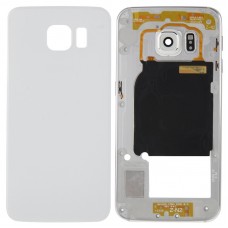 Pełna pokrywa obudowy (Back Plate obudowa obiektywu panel + Battery Back Cover) dla Galaxy S6 EDGE / G925 (biały)