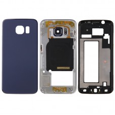 Pełna Osłona Obudowa (przód obudowy LCD Ramka Bezel Plate + Back Plate obudowa obiektywu panel + Battery Back Cover) dla Galaxy S6 EDGE / G925 (niebieski)