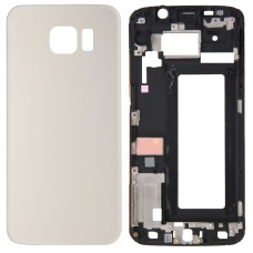 Plein couvercle du boîtier (logement avant Frame LCD Bezel Plate + Batterie couverture arrière) pour Galaxy S6 bord / G925 (Gold)