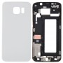 Plein couvercle du boîtier (logement avant Frame LCD Bezel Plate + Batterie couverture arrière) pour Galaxy S6 bord / G925 (Blanc)