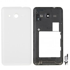 Полная крышка корпуса (средняя рамка рамка + батарея задняя крышка) + Home Button для Galaxy Core 2 / G355 (белый)