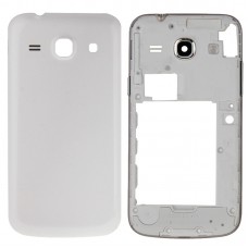 Plein couvercle du boîtier (Moyen Cadre Bezel + Batterie couverture arrière) pour Galaxy Core Plus / G350 (Blanc)