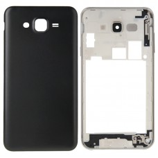 Full Housing Cover (Middle Frame Bezel + Battery Back Cover) pro Galaxy J7 (Black)