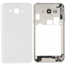 Full Housing Cover (Middle Frame Bezel + Battery Back Cover) pro Galaxy J7 (White)