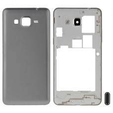 Full Housing Cover (Middle Frame Bezel + Battery Back Cover) + Home Button for Galaxy Grand Prime / G530 (Dual SIM Card Version)(Grey)