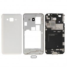 Full Housing Cover (Front Housing LCD Frame Bezel Plate + Middle Frame Bezel + Battery Back Cover) + Home Button for Galaxy Grand Prime / G530 (Dual SIM Card Version)(White)