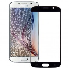 Alkuperäinen etu-näytön ulkolasilinssi Galaxy S6 / G920F (musta) 