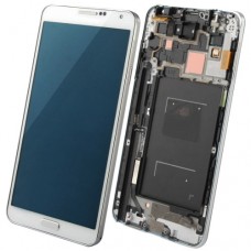 Galaxy Note III / N900V Original LCD Display + Touch Panel Frame (valge)