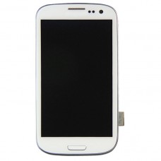 Original LCD Display + Touch პანელი ჩარჩო Galaxy SIII LTE / i9305 (თეთრი)