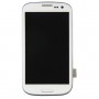 Eredeti LCD kijelző + érintőpanel kerettel Galaxy SIII LTE / i9305 (fehér)