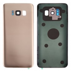 Batteribakgrund med kameralinsskydd och lim för Galaxy S8 / G950 (guld)