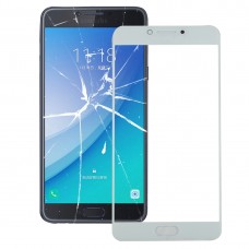 Ekran zewnętrzny przedni szklany obiektyw dla Galaxy C7 Pro / C701 (biały) 