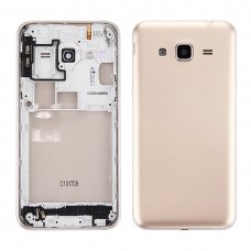 Battery Back Cover + Middle Frame Bezel for Galaxy J3 (2016) / J320 (Double card version)(Gold)