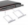 SIM-Karten-Behälter + Micro SD / SIM-Karten-Behälter für Galaxy E5 (Dual-SIM-Version) (Silber)
