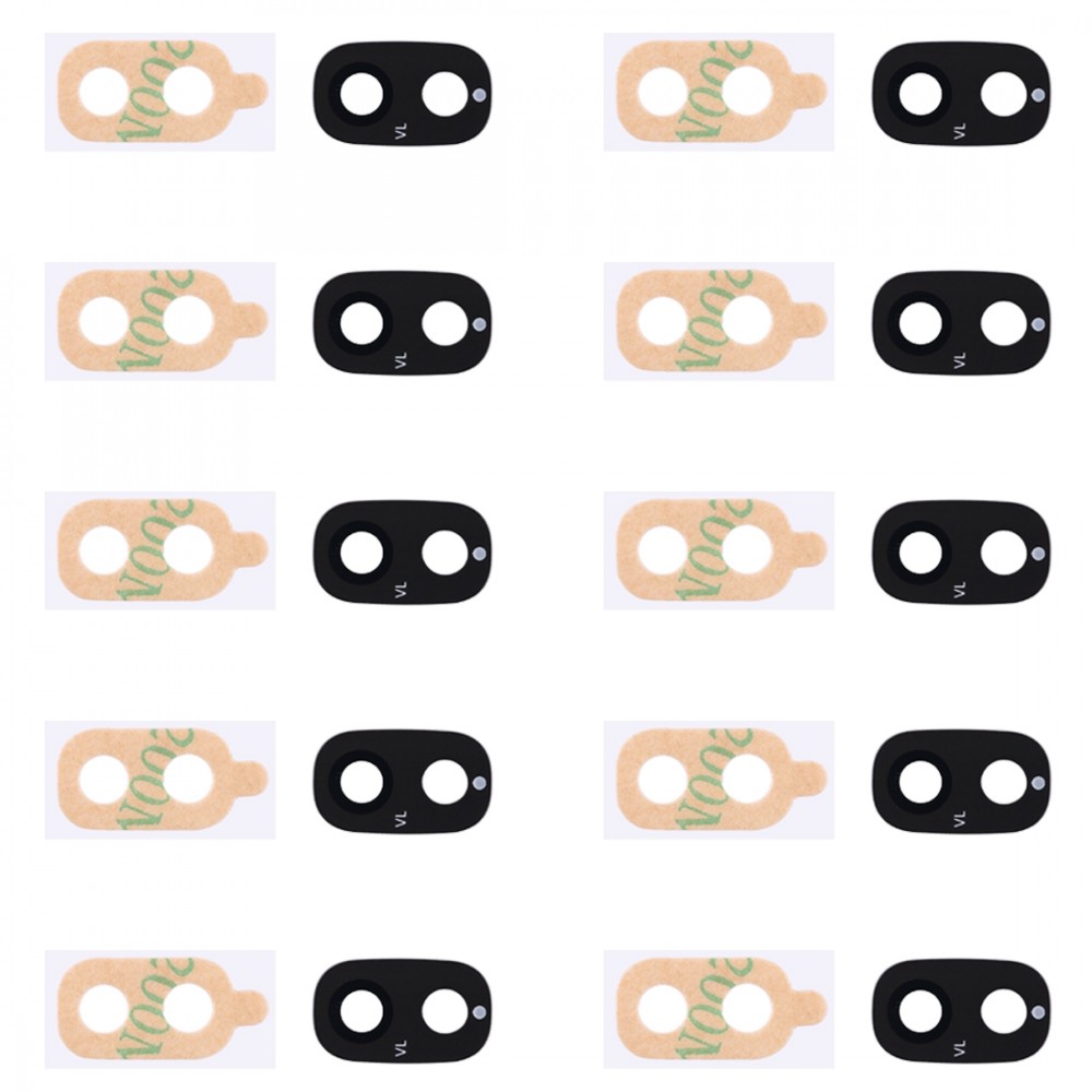 10 PCS tapa de la lente hacia atrás la cámara con la etiqueta engomada para el Galaxy J7 (2018)