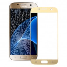 Ekran zewnętrzny przedni szklany obiektyw dla Galaxy S7 / G930 (Gold)