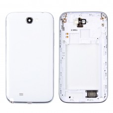Ramka środkowa Bezel + Battery Back Cover dla Galaxy Note II / N7100 (biały)