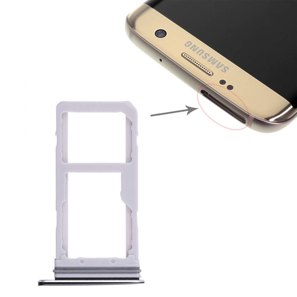 2 tarjeta SIM bandeja Bandeja / Micro SD para Galaxy S7 (Negro)
