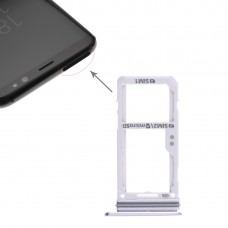 2 SIM Card Tray / Micro SD карта тава за Galaxy S8 / S8 + (сиво)