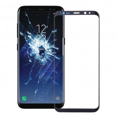 Frontscheibe Äußere Glasobjektiv für Galaxy S8 + (schwarz) 