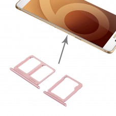 SIM Card Tray + Micro SD Card Tray for Galaxy C9 Pro / C9000(Rose Gold)