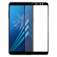Передній екран Зовнішній скляний об'єктив для Galaxy A8 (2018) (чорний) 
