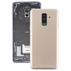 Couverture arrière avec lentille latérale Clés et caméra pour Galaxy A6 + (2018) / A605 (Gold)
