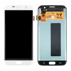 Eredeti LCD kijelző + érintőpanel Galaxy S7 él / G9350 / G935F / G935A / G935V (fehér) 