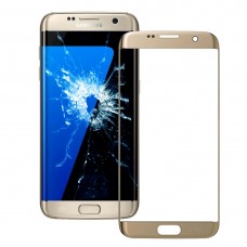 Původní Front Screen vnější sklo objektivu pro Galaxy S7 EDGE / G935 (Gold)