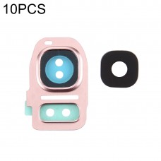 10 PCS caméra couvre lentille pour Galaxy S7 bord / G935 (or rose)