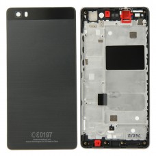 Für Huawei P8 Lite volle Gehäuse-Abdeckung (Front Gehäuse LCD-Feld-Anzeigetafel Plate + Akku Rückseite) (Schwarz)