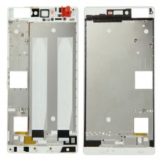 För Huawei P8 Front Housing LCD Frame Bezel Plate (vit)