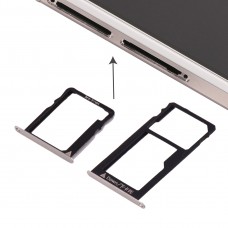 За Huawei Honor 5X / ГР5 Микро SIM Card Tray + Nano SIM & Micro SD Card тава (Silver)