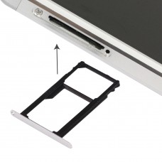 För Huawei Honor 7 Nano SIM-kort fack + Nano SIM / Micro SD-kort fack (Silver)