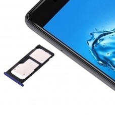 Per Huawei Godetevi 7 Plus / Y7 Prime Slot per scheda SIM e SIM / Micro SD vassoio di carta (blu scuro)