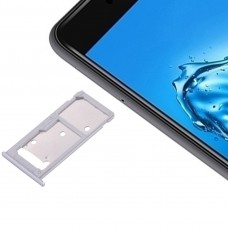 Для Huawei Насолоджуйтесь 7 Plus / Y7 Prime SIM-карти лоток і SIM / Micro SD карти лоток (срібло)