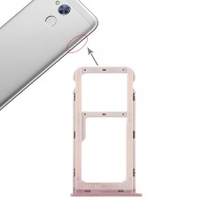 SIM-kort fack + SIM-kort fack / Micro SD-kort fack för Huawei Honor 6A (Pink)