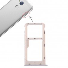 SIM-kort fack + SIM-kort fack / Micro SD-kort fack för Huawei Honor 6A (Silver)