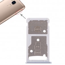 Slot per scheda SIM + Slot per scheda SIM / Micro SD vassoio di carta per Huawei Honor 5c (argento)