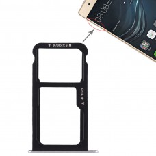Bandeja Bandeja de tarjeta SIM + Tarjeta SIM / tarjeta Micro SD para Huawei P9 Lite (plata)