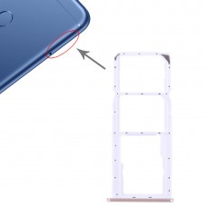 2 SIM-kort fack + Micro SD Kort fack för Huawei Honor Play 7C (Guld)